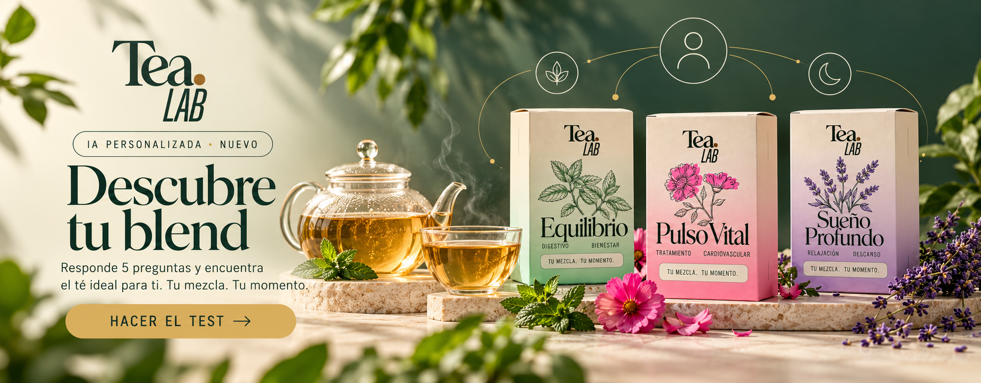 Descubre tu blend. Responde el test y encuentra el té ideal para ti.