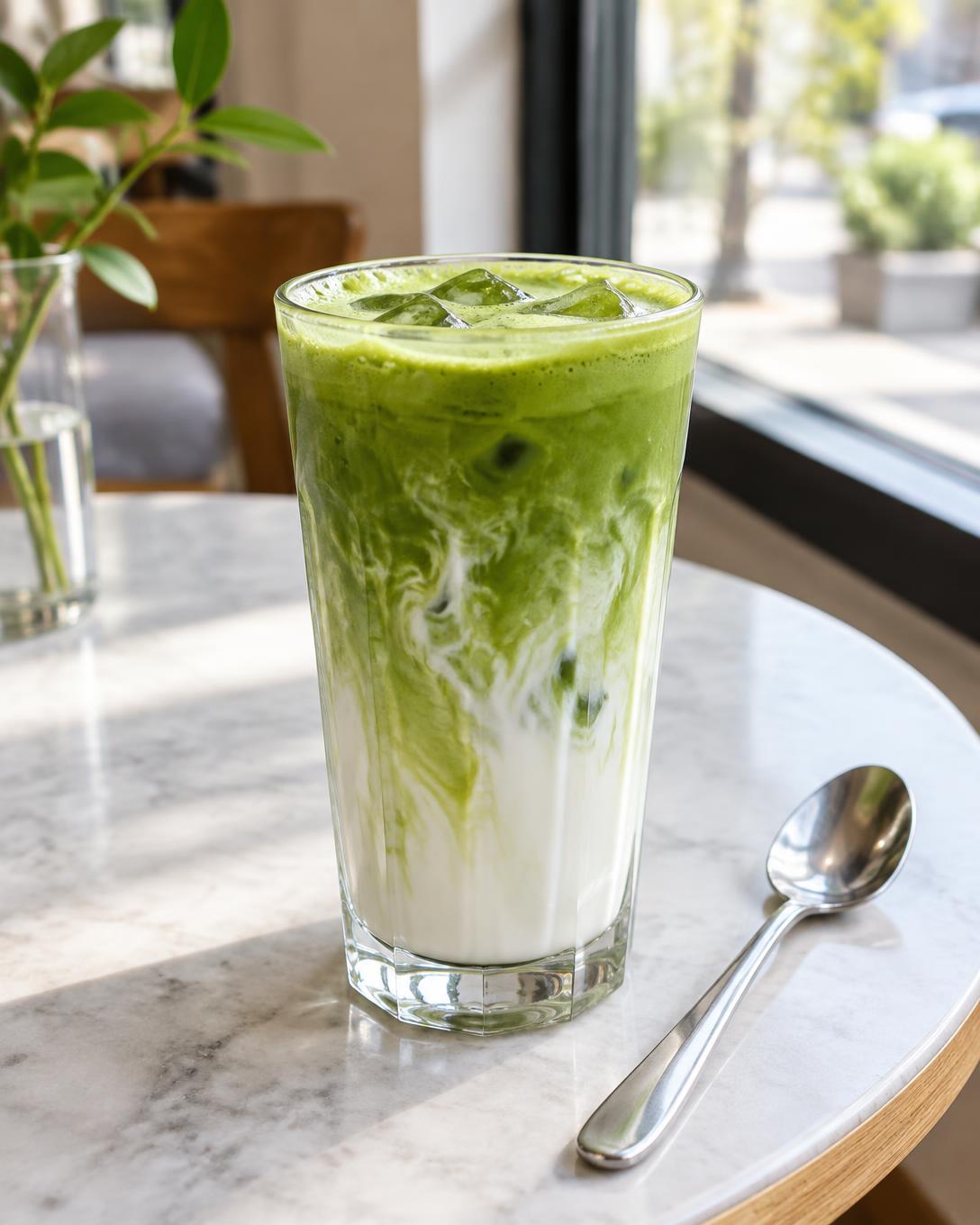 Matcha latte en una cafetería, una de las bebidas que ha disparado la demanda y el precio del matcha.